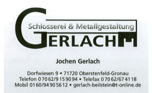 Gerlach Schlosserei & Metallgestaltung in Gronau in Württemberg Gemeinde Oberstenfeld - Logo