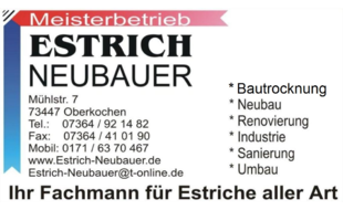 Estrich Neubauer Meisterbetrieb in Oberkochen - Logo