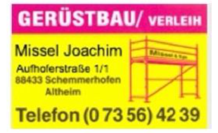 MISSEL Joachim Gerüstbau- und Verleih in Altheim Gemeinde Schemmerhofen - Logo
