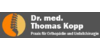 Kundenlogo von Kopp Thomas Dr.med. Orthopädische Praxis im Gesundheitszentrum Mössingen Orthopäde, Unfallchirurgie