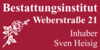 Kundenlogo von Bestattungsinstitut Weberstraße 21 Inh. Sven Heisig e.Kfm. Filiale Siebenhitze
