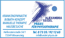 Kundenlogo von Seidel Alexandra Krankengymnastik