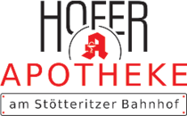 Logo Hofer Apotheke, am Stötteritzer Bahnhof Leipzig