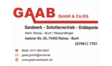 Kundenlogo von Gaab GmbH & Co. KG Sandwerk, Schottervertrieb,  Erddeponie