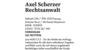 Kundenlogo von Rechtsanwalt Axel Scherzer