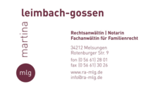 Kundenlogo von Martina Leimbach-Gossen Rechtsanwältin und Notarin