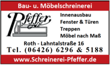 Kundenlogo von Bau- und Möbelschreinerei Konrad Pfeffer e. K.,  Inh. Michael Dietermann