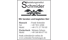 Kundenlogo von Frank Schmider Bestattungsinstitut