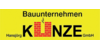 Kundenlogo von Bauunternehmen Hansjörg Kunze GmbH