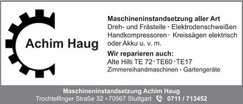 Bild 1 Haug Achim Maschineninstandsetzung in Stuttgart