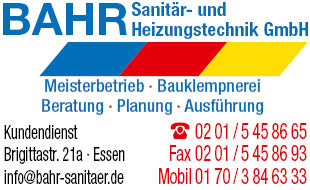 Ausführung BAHR Sanitär- und Heizungstechnik GmbH in Essen - Logo