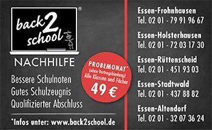 back2school Nachhilfe Duisburg-Buchholz in Duisburg - Logo