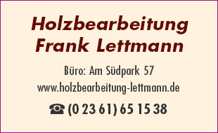 Holzbearbeitung Lettmann in Recklinghausen - Logo