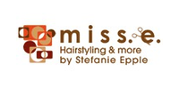 Kundenlogo miss.e. Hairstyling & more by Stefanie Epple Kosmetik Adelina Koch