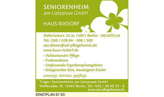 Haus Rixdorf Seniorenheim Am Lietzensee Gmbh 12051 Berlin