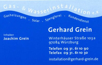 Bild 1 Grein Gerhard Gas- u. Wasserinstallation e.K. in Würzburg