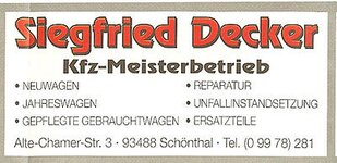 Bild 1 Decker Siegfried in Schönthal