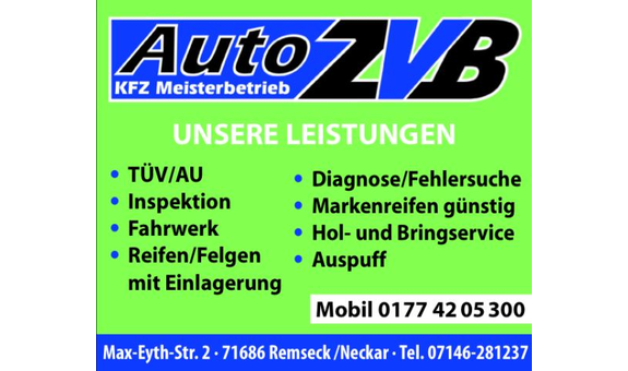 Z.V.B Automobile KFZ Meisterbetrieb in Aldingen Stadt Remseck am Neckar - Logo