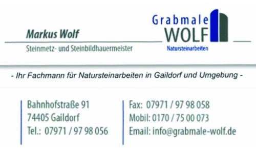 Grabmale Wolf in Gaildorf - Logo