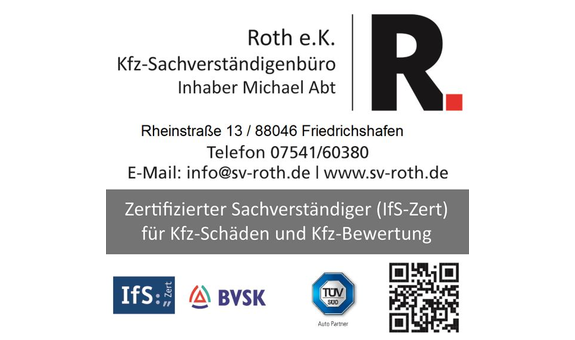 Roth e.K. Kfz Sachverständigenbüro in Friedrichshafen - Logo