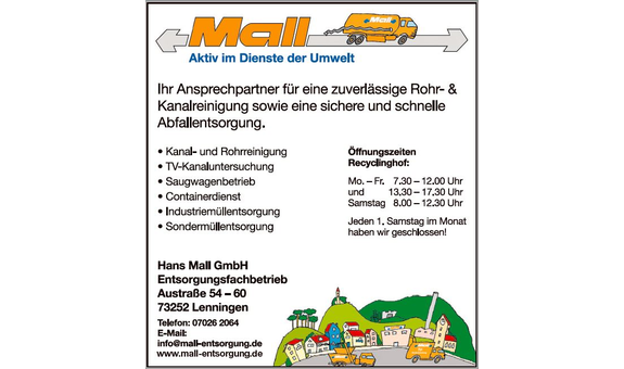 Hans Mall GmbH - Entsorgungsfachbetrieb in Unterlenningen Gemeinde Lenningen - Logo