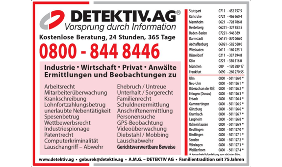 A . M . G . - DETEKTIV AG Wirtschaftsdetektei und Privatdetektei in Laupheim - Logo