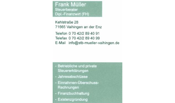 Dipl. Finanzwirt Frank Müller - Steuerberater in Vaihingen an der Enz - Logo