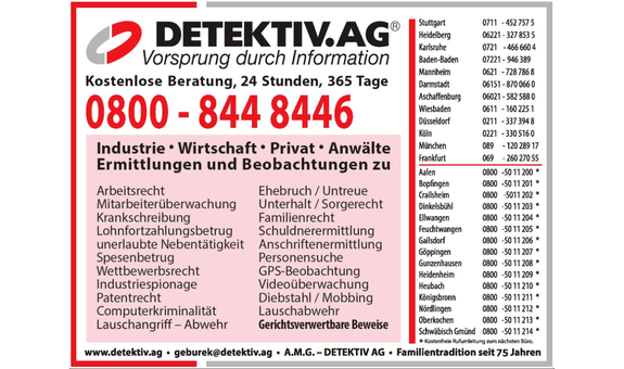 A . M . G . - DETEKTIV AG Wirtschaftsdetektei und Privatdetektei in Aalen - Logo