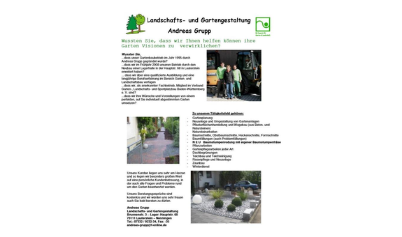 Andreas Grupp, Landschafts- und Gartengestaltung in Nenningen Gemeinde Lauterstein - Logo