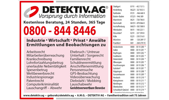 A . M . G . - DETEKTIV AG Wirtschaftsdetektei und Privatdetektei in Heidenheim an der Brenz - Logo