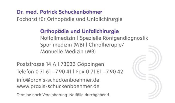 Schuckenböhmer Patrick Dr.med., Orthopädie & Unfallchirurgie in Göppingen - Logo