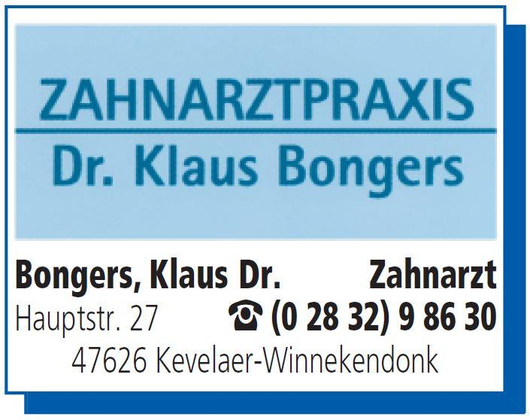 Kundenfoto 1 Bongers Dr. Klaus - Zahnarzt