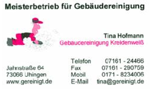 Kundenbild groß 1 Gebäudereinigung Kreidenweiß Tina Hofmann
