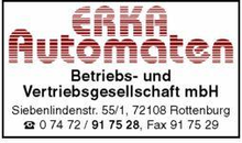 Kundenbild groß 1 ERKA Automaten Betriebs- und Vertriebs GmbH