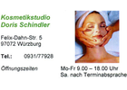 Bildergallerie Schindler Doris Kosmetikstudio Würzburg