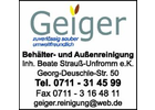 Bildergallerie Geiger Behälter- und Außenreinigung Esslingen am Neckar